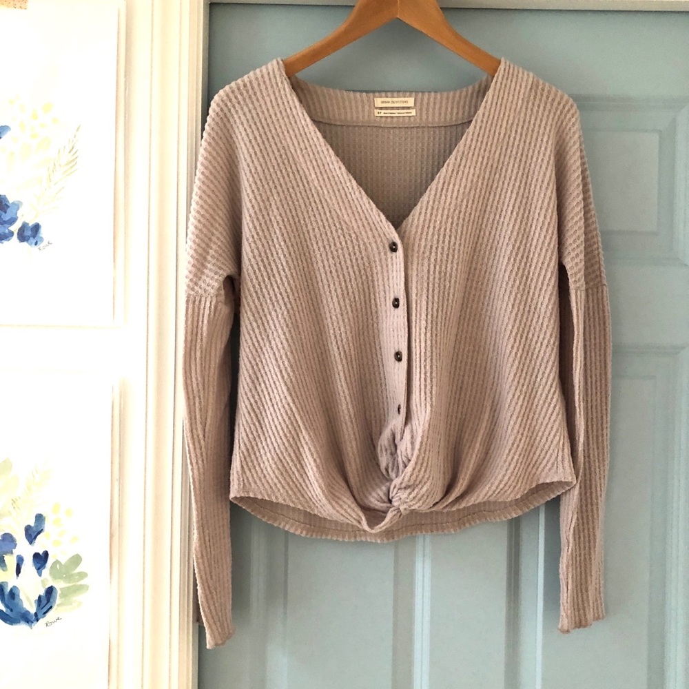 Urban Outfitters Miley Thermal Twist Front Top